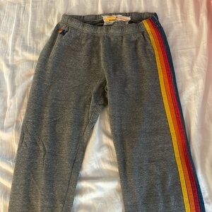 Aviator Nation 5 Stripe Heather Grey Sweatpants